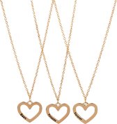 Best friend ketting 3 stuks met hartjes