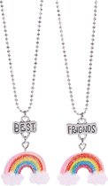 Best friend ketting 2 stuks met regenboog