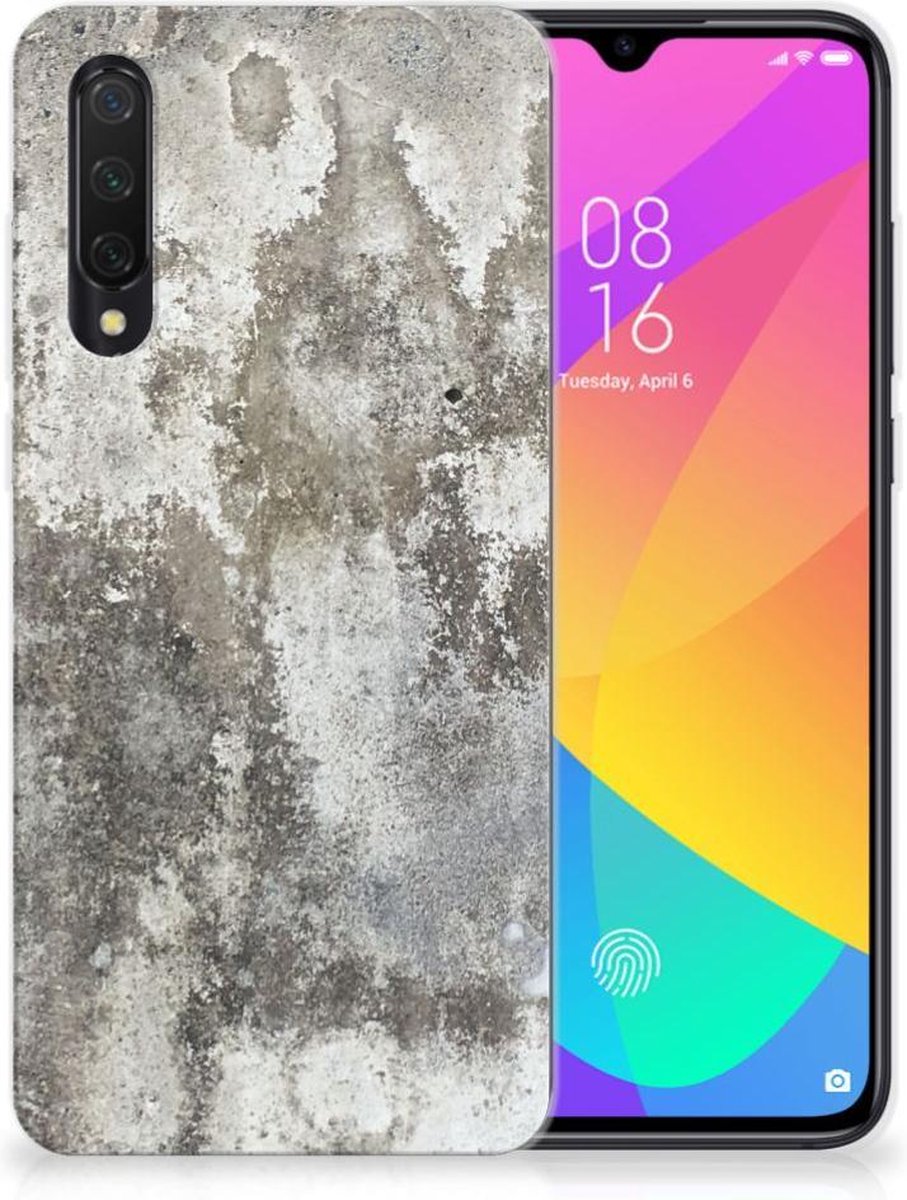Xiaomi Mi 9 Lite TPU Siliconen Hoesje Beton Print
