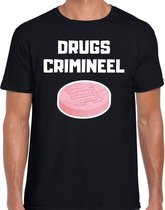 Drugs crimineel verkleed t-shirt zwart voor heren - drugs crimineel XTC carnaval / feest shirt kleding M
