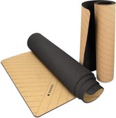 Navaris  yoga mat van kurk 183x61cm | Fitness mat met anti slip laag en draagriem | Yogamat van recyclebaar kurk, duurzaam en milieuvriendelijk | Fitnessmat | Sportmat