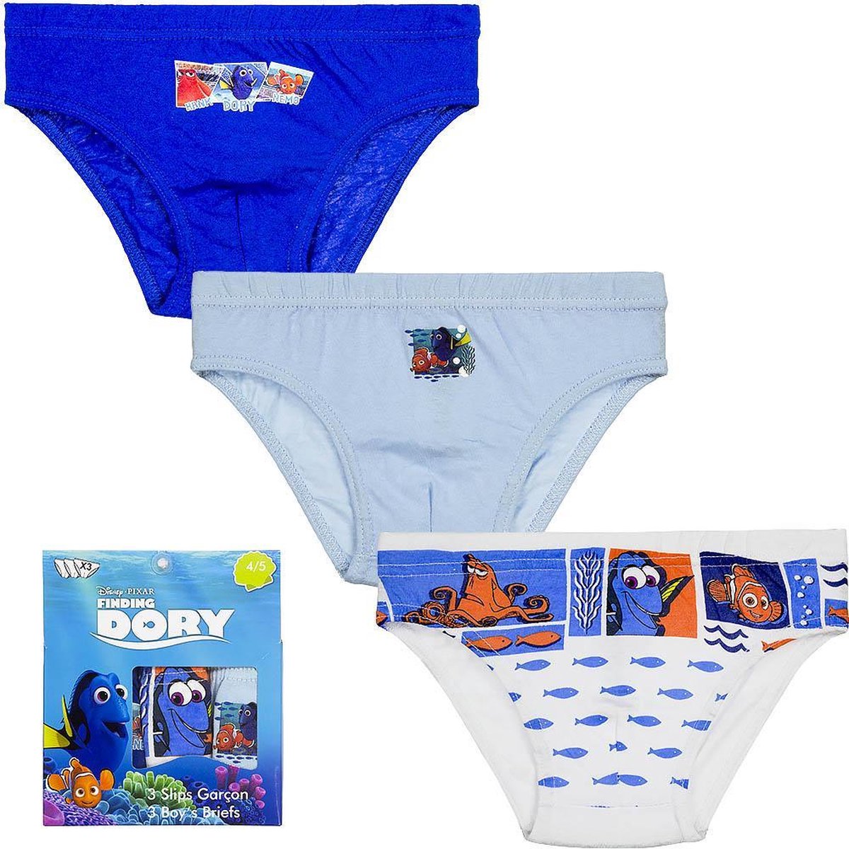 Finding Dory – 3 x onderbroek maat 104/110 - 4/5 jaar