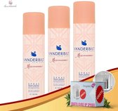 Gloria VanderBilt Miss Vanderbilt Deodorant Spray - 3X150ml + Make-Up  Spiegel