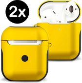 Hoes Voor Apple AirPods 2 Hoesje Case Hard Cover - Geel - 2 PACK