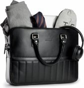 Urban Extra Groot - Leren - Heren - Laptoptas - Aktetas - Messenger Bag - Zwart