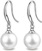 oorbellen dames zilver | oorhangers dames | oorbellen met imitatie parel 10 mm | cadeau voor vrouw | kerstcadeau voor vrouwen | schoencadeautje sinterklaas