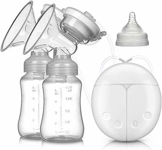 Foto: Dubbel elektrische borstkolf borstkolf handsfree borstvoeding baby bpa vrij luxe comfort kolfset 2x babyfles kolf 100 bpa vrije borstpomp 150 ml