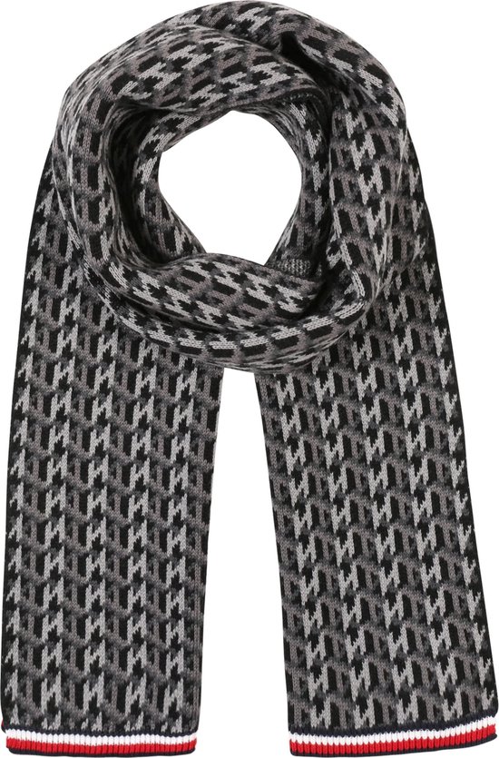 Tommy Hilfiger sjaal monogram knit scarf Grijs-one Size | bol.com