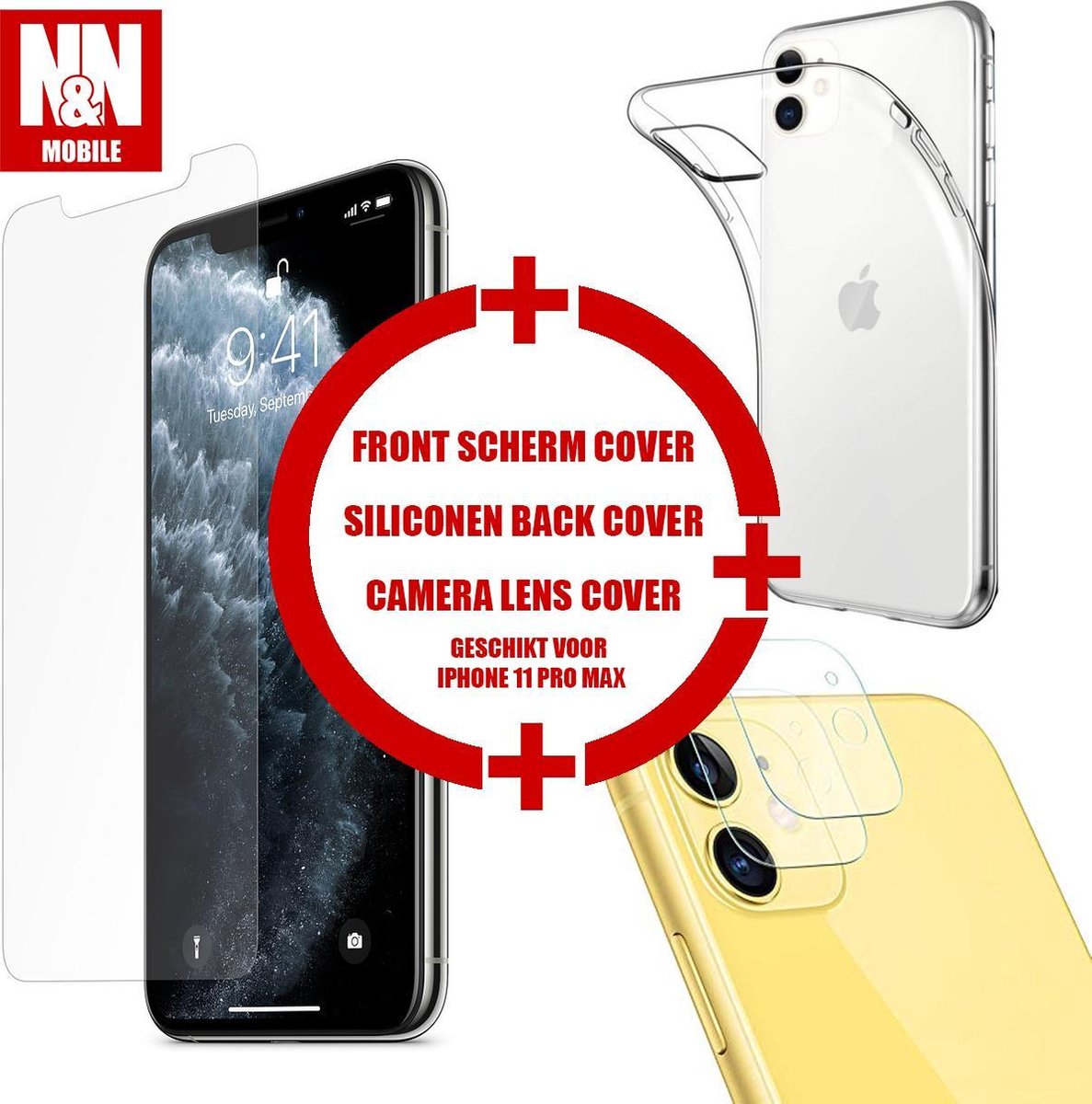 N&N Mobile Transparant Hoesje Cover Pack - Tripple Voordeelverpakking - Geschikt Voor Apple Iphone 11 Pro Max