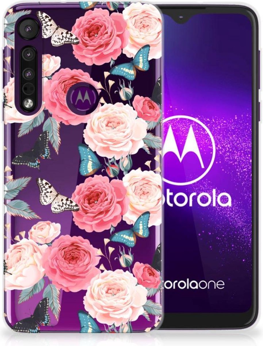 Motorola One Macro TPU Case Butterfly Roses