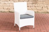 Clp Julia/Avignon - Tuinstoel - 5 mm ronde Poly-rotan - kleur van rotan: wit overtrek ijzerachtig grijs