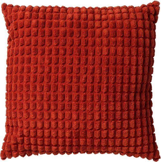 Dutch Decor ROME - Sierkussen 45x45 cm - 100% polyester - effen kleur - Potters Clay - oranje - Inclusief binnenkussen - Dutch Decor