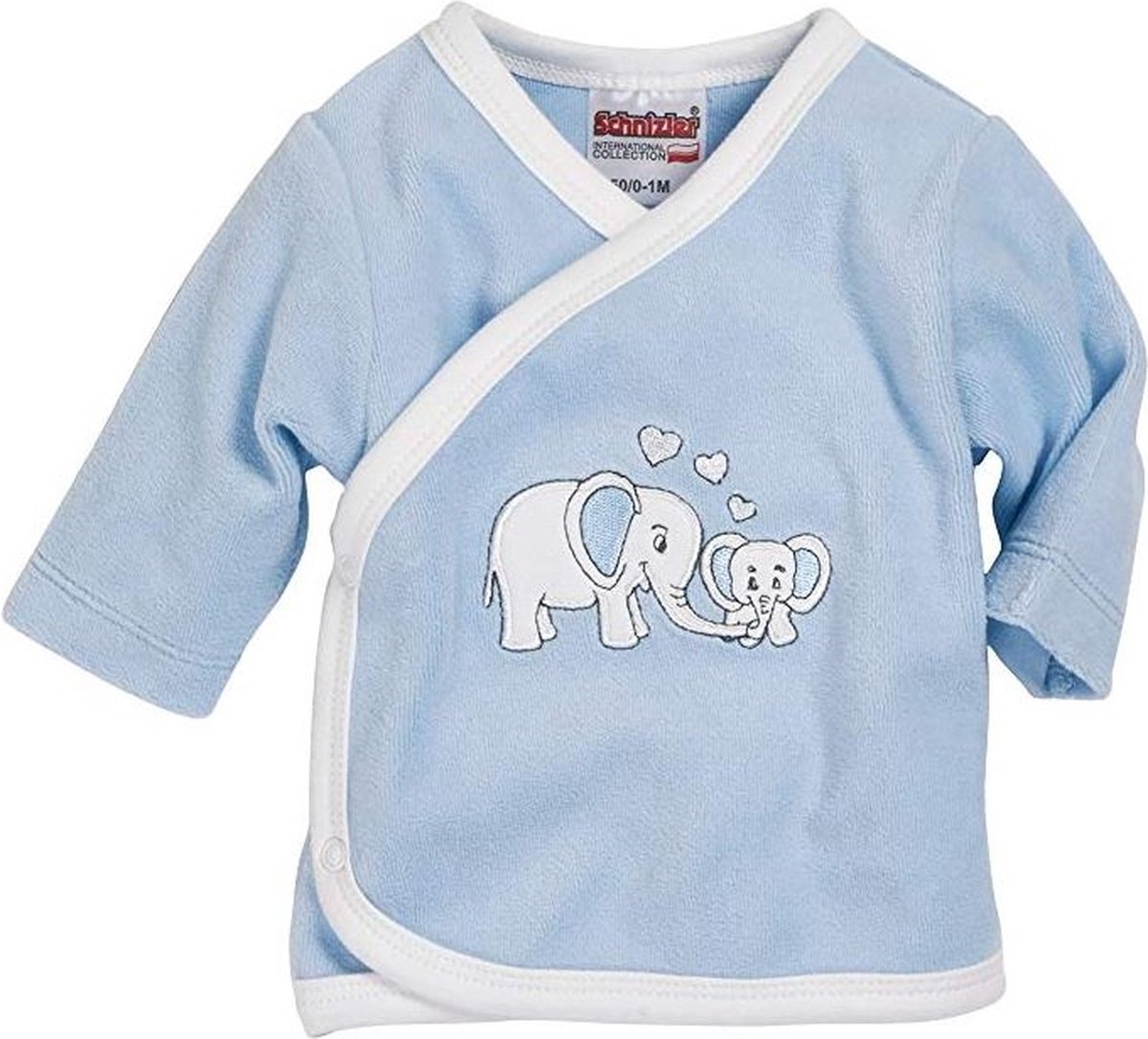 Schnizler Shirt Olifant Lange Mouwen Junior Blauw/wit Maat 56