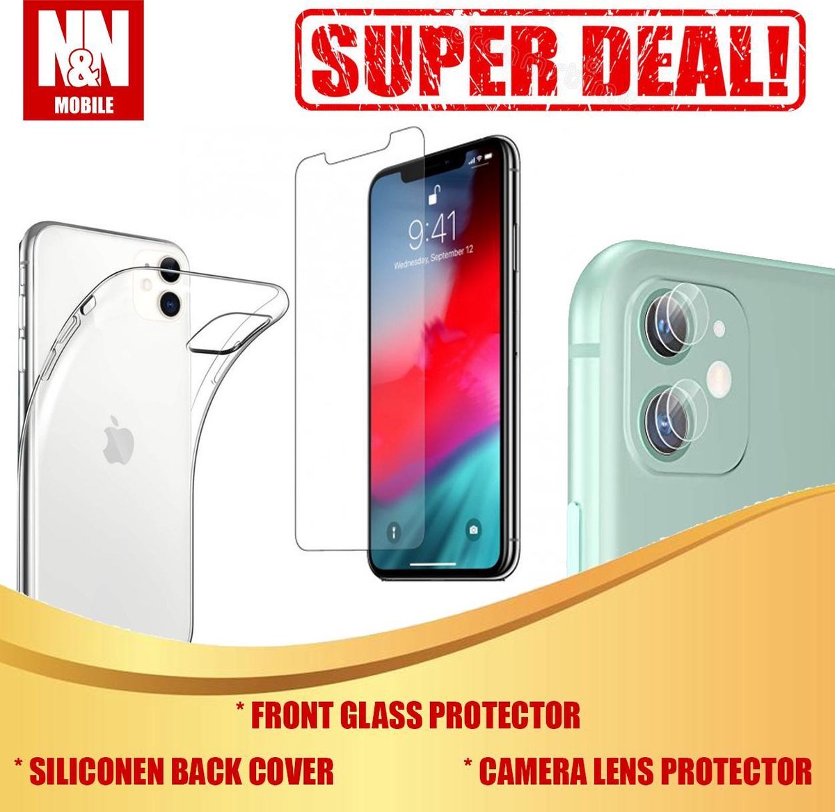 N&N Mobile Transparant Hoesje Cover Pack - Tripple Voordeelverpakking - Geschikt Voor Apple Iphone 11