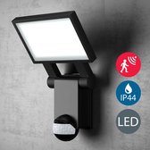 B.K.Licht - Buitenlamp - wandlamp buiten - zwart - schijnwerper - met bewegingssensor - buitenverlichting - floodlight - tuin - IP44 - 4.000K - 2.000LM - 20W LED