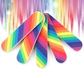 5 stuks mini nagelvijl regenboog