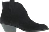Tango | Nina oblique 1-e black brushed suede western boot - black heel/sole | Maat: 38