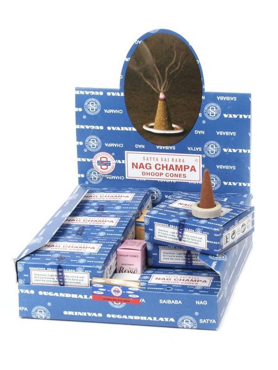 Nag Champa wierookkegeltjes (12 pakjes)