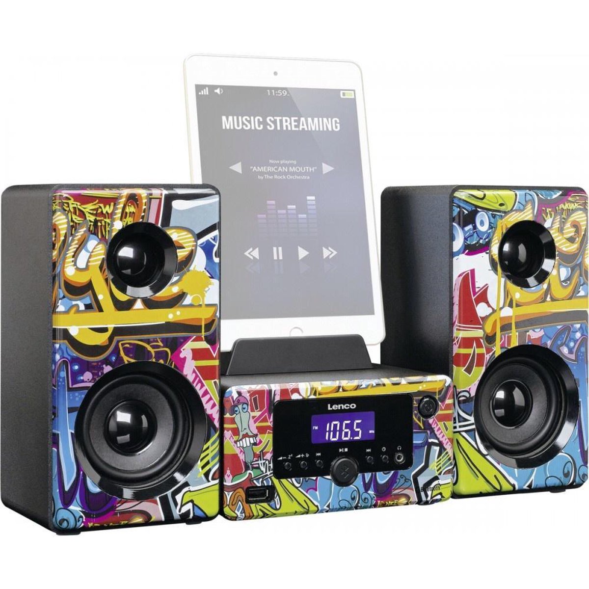 Lenco MC-020 - Stereo radio, USB set | bol AUX-ingang en met - Bluetooth®, Tags