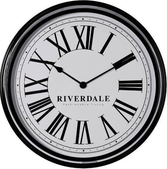 Riverdale Time - Klok - Rond - Metaal - Ø68 cm - Zwart | bol.com