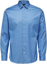 Selected Homme Heren Overhemd Fine Twill Oceaan Blauw Slim Fit - XS