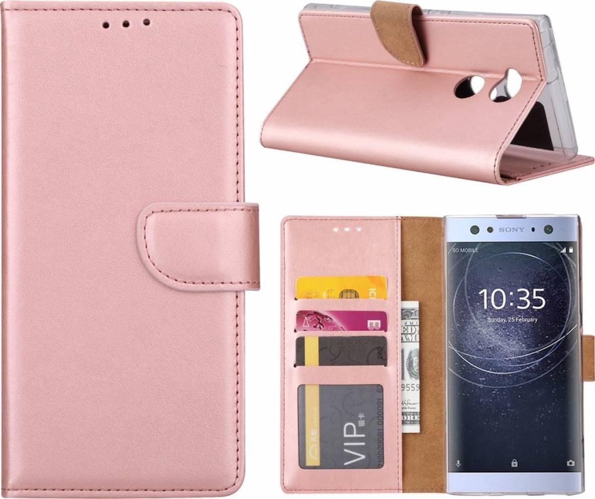Sony Xperia XA2 Ultra Portmeonnee cover hoesje / boektype case Rose Goud