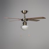 QAZQA wind 42 - Retro Plafondventilator met lamp - 1 lichts - Ø 1000 mm - Brons -  Woonkamer | Slaapkamer | Keuken