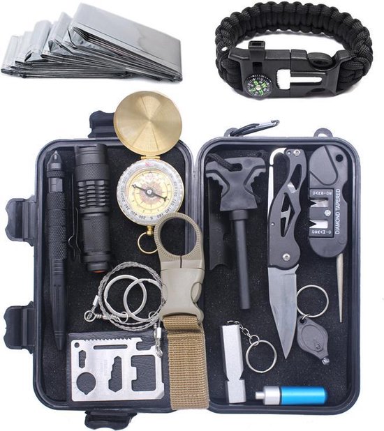 knal Intentie Blozend 16 in 1 Multitool Ultimate Survival Kit | Outdoor Camping Backpacking  Emergency... | bol.com