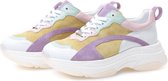 KUNOKA Ugly ice cream - Sneakers Dames - maat 36 - Wit Roze Bruin Zilver Groen