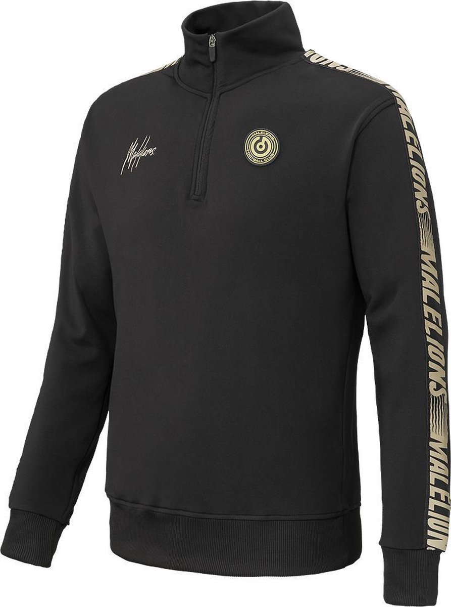 Malelions Sport Sweater Quarterzip Black/Gold S