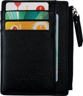 ZILOU® Portemonnee - Pasjeshouder Met Rits - Mini Wallet - Kunstleer - Zwart