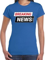 Breaking News t-shirt blauw voor dames XS