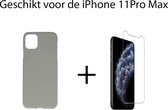 Apple iPhone 11 Pro Max Silliconen Grijs +  Screenprotector