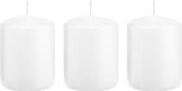 3x Witte cilinderkaarsen/stompkaarsen 6 x 8 cm 29 branduren - Geurloze kaarsen - Woondecoraties