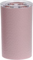 Roze tandenborstel houder 11 cm - 300 ml - Badkameraccessoires - Drinkbeker