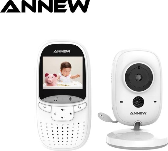 Babyfoon met Camera | 2 Inch Video Babyphone | Baby Monitor met VOX Modus |  Wit-Grijs | bol.