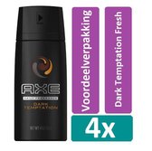 Axe Deodorant Spray 150 ml Dark Temptation 4 stuks Voordeelverpakking