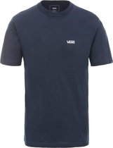 Vans Left Chest Logo Tee Heren T-shirt - Navy/White - Maat S