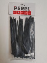 Perel Set nylon kabelbinders 4.6 x 120 mm, Zwart, UV-bestendig, 100 stuks