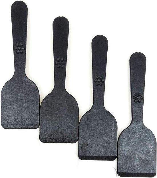 accessoires Omgeving winkel Gourmetspatels van hoogwaardig kunststof 13x4cm set van 8 zwart | Raclette  spatels van... | bol.com