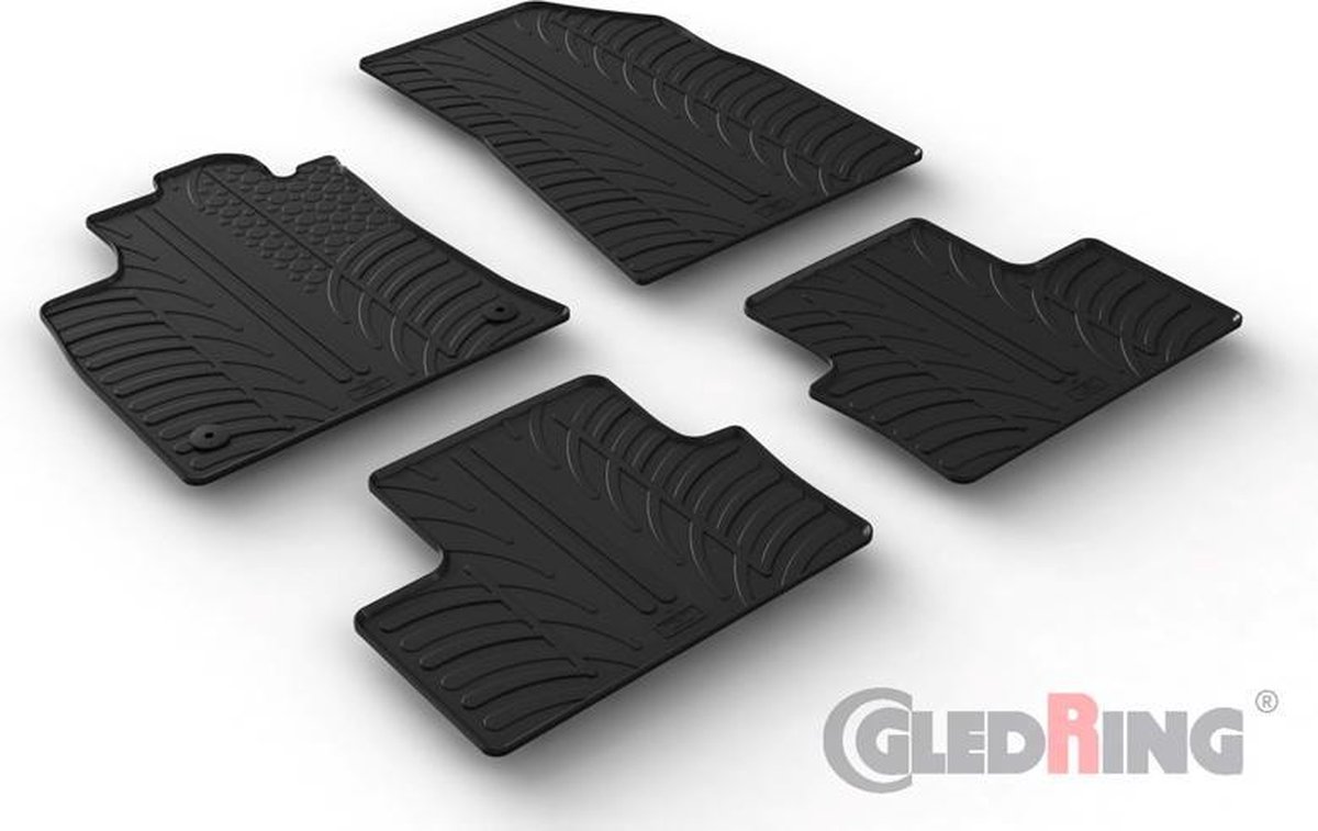 Gledring Rubbermatten passend voor Renault Clio V HB 9/2019- (T profiel 4-delig + montageclips)