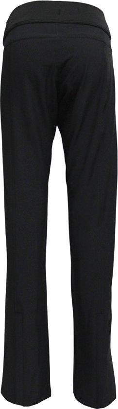 Zwarte trainingsbroek voor dames, achterkant met elastische tailleband.