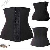 Latex waist trainer - Stalen baleinen - Zwart - 4XL - XXXXL