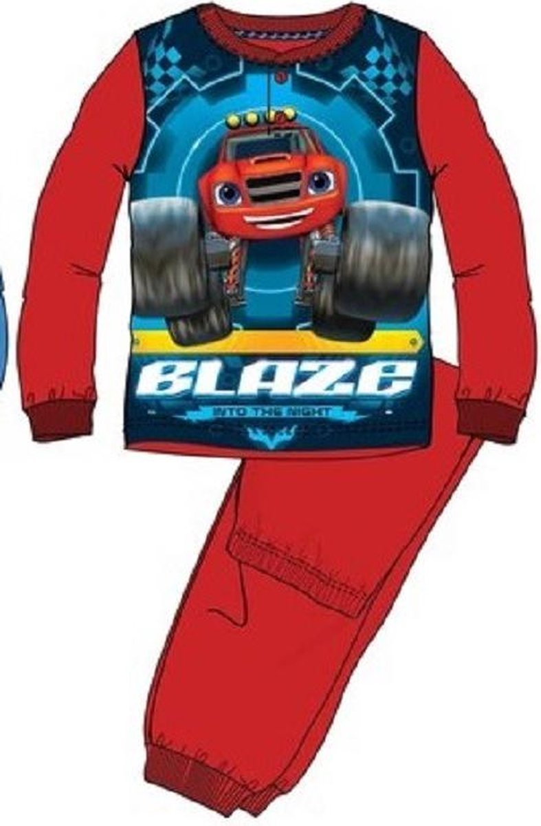 Blaze en de Monsterwielen pyjama - maat 98 - Blaze 100% katoen rood | bol