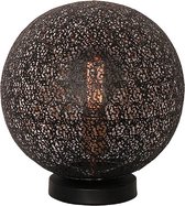 Freelight Oronero tafellamp - bollamp - Ø30 cm - oosters met gaatjes - zwart