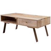 Salontafel - Bijzettafel - Lade - Landelijk -  Hout - 95x42x50 cm