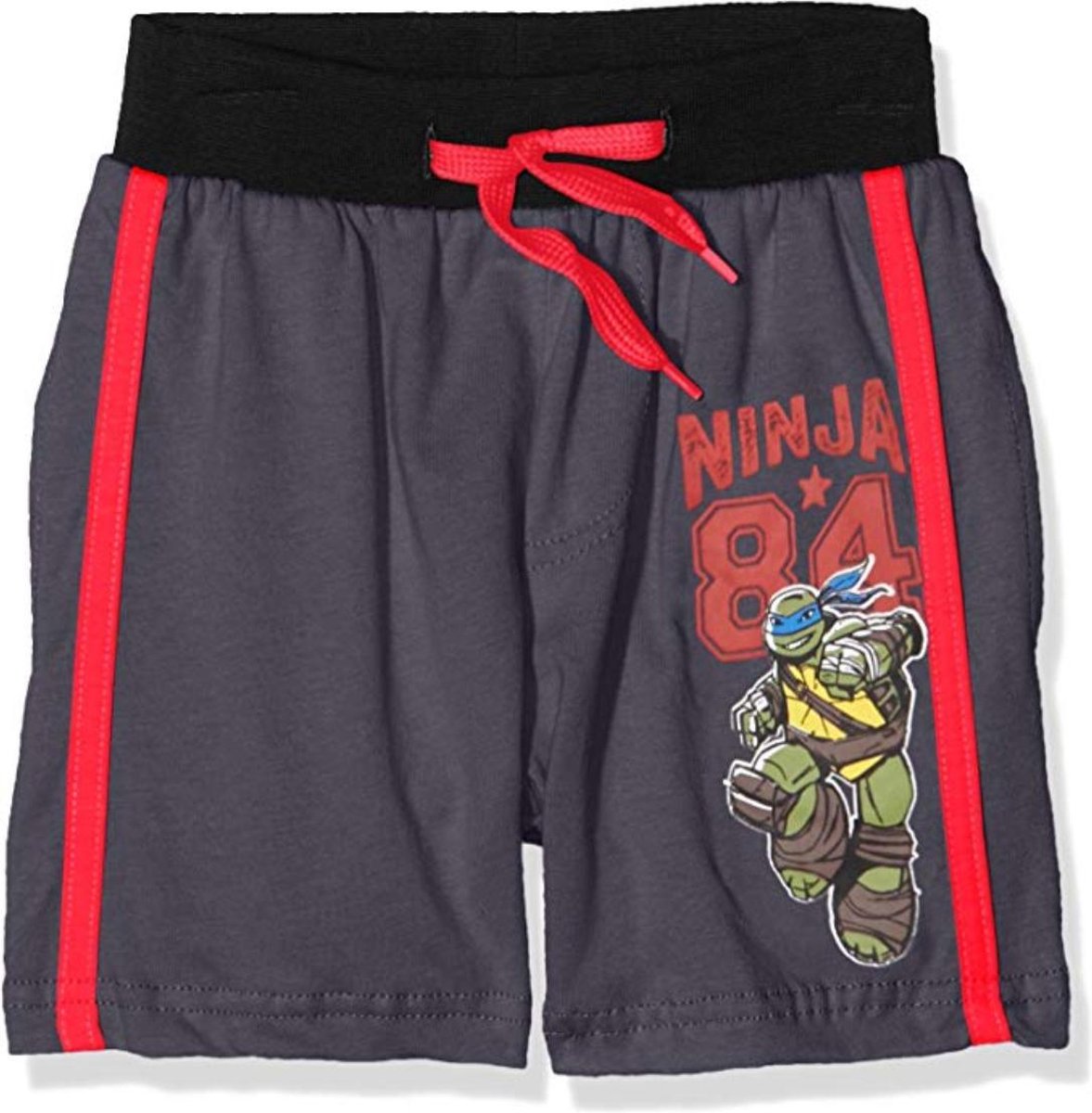 Teenage Mutant Ninjae Turtles - Leonardo - Bermuda Shorts - Zwart Met Rode Strepen - 98 cm - 3 jaar