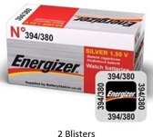 2 stuks (2 blisters a 1 stuk) Energizer 380/394 knoopcel Zilver-oxide batterij (S) 1,55 V