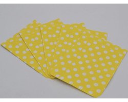 Traktatiezakjes Pasen - Uitdeelzakjes - Verjaardagzakjes - Feestzakjes - Snoepzakjes - Geel - Witte Stip - Papier - 13x18 cm | Polkadot - Dots | Geboorte - Verjaardag - Bruiloft - Feest - Babyshower | Traktatie - Party Gift | Snoep - Koek - Donuts