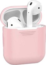 Hoesje - Geschikt voor Apple Airpods 2 - Siliconen Hoes met Clip - Silicone Case Cover - Lichtroze